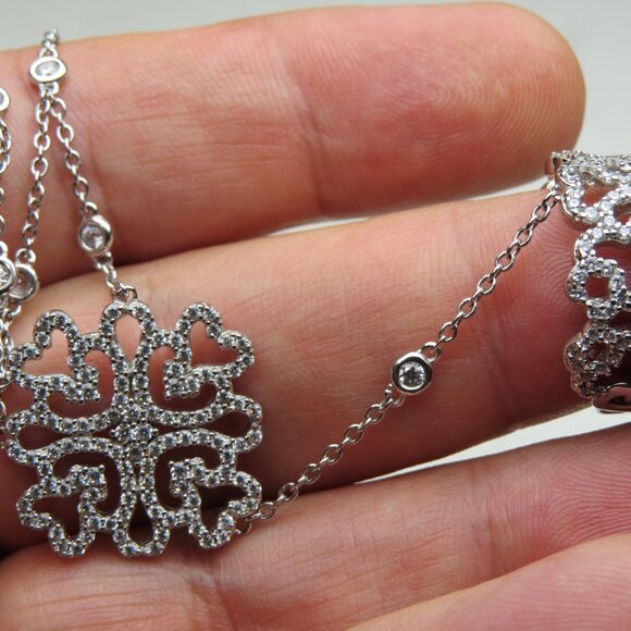 *925 Sterling Silver Diamond Bracelet - Picture 2 of 6